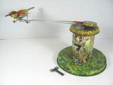 Vintage FLYING CHIRPING BIRD Tin Wind Up DGM W Germany
